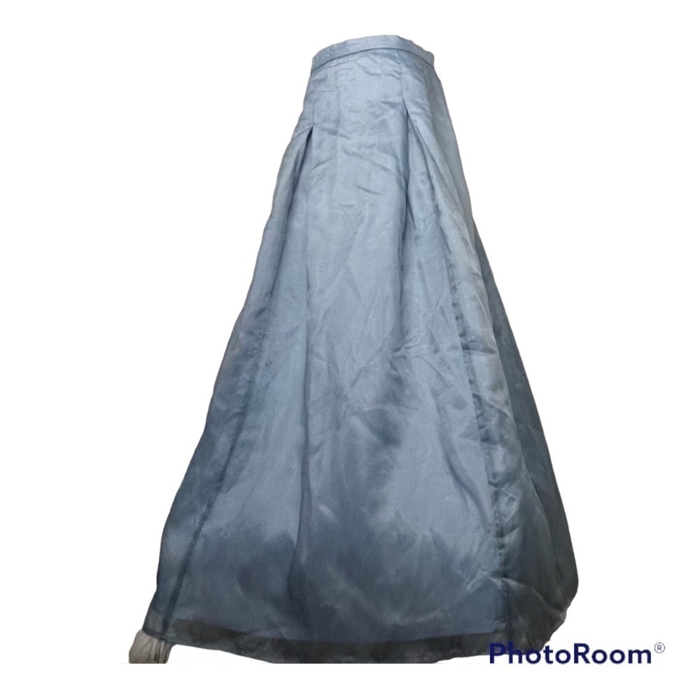 Apostrophe Light Blue Box-Pleated Maxi Skirt